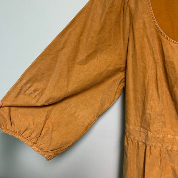 Ava & Viv Rusty Orange Balloon Sleeve Knee Length Cotton Pockets Dress Size X - Picture 5 of 6